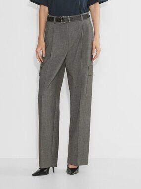 Aritzia Babaton Monument Cargo Pant Wool Grey Aritzia